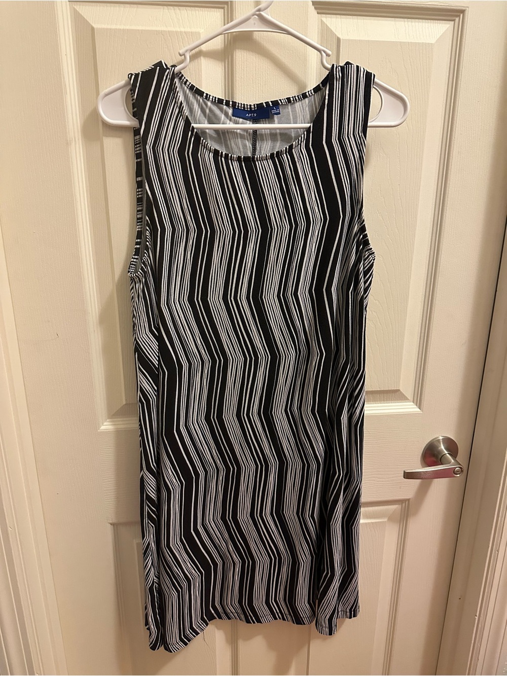 Apt. 9 Black & White Striped Sleeveless Midi Dress